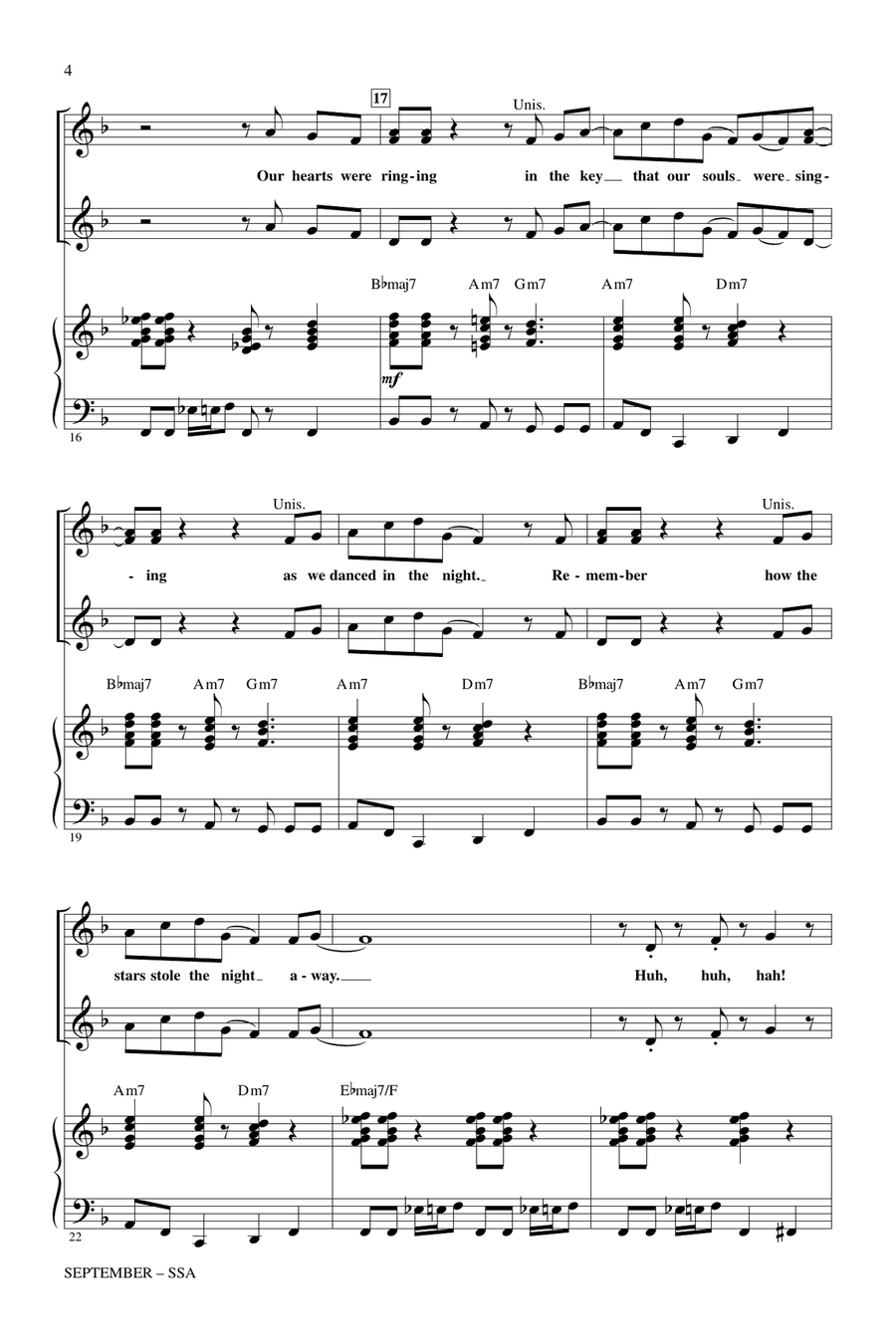 September (arr. Mark Brymer) SSA scores gallery preview page 3