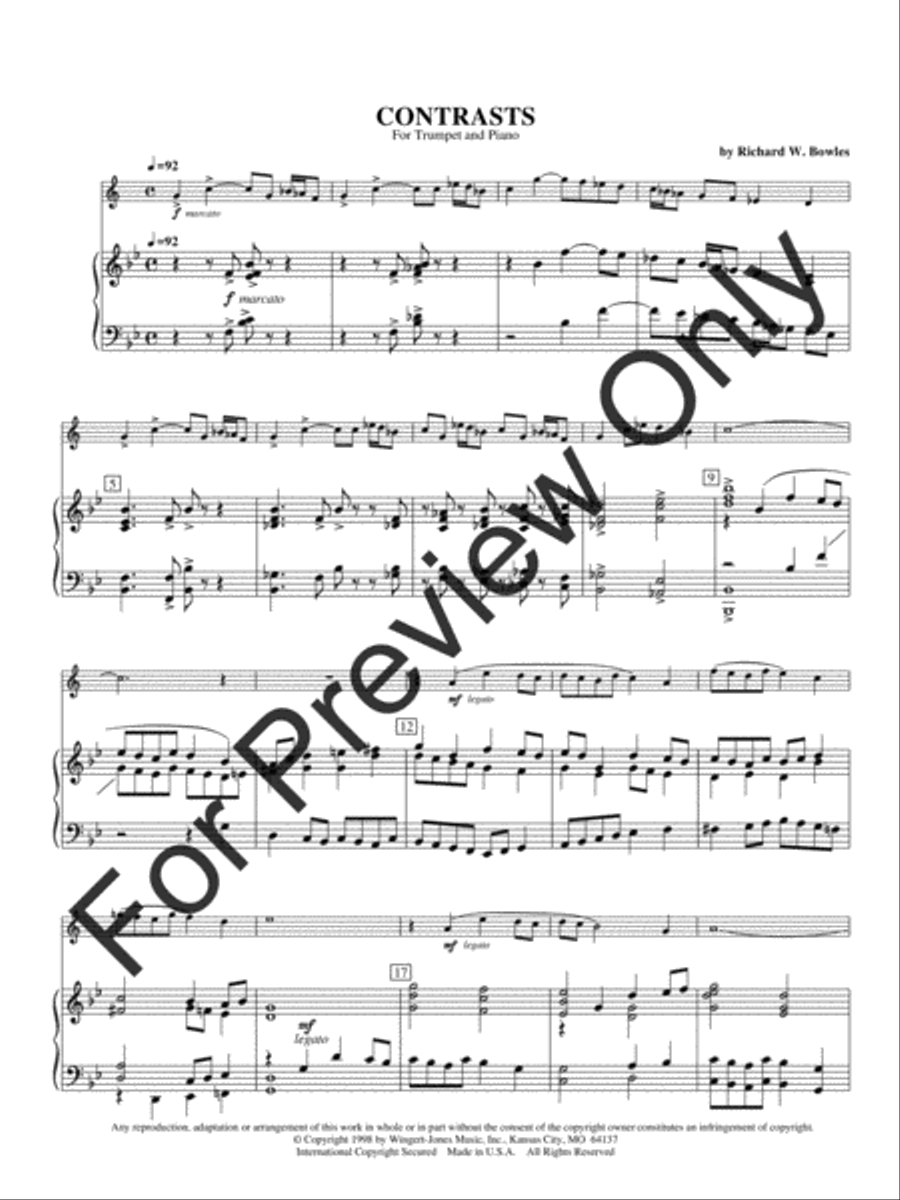 Contrasts Contrasts B-Flat Trumpet scores gallery preview page 4