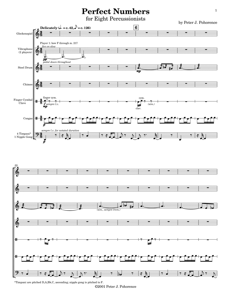 Perfect Numbers Chamber Music scores gallery preview page 1