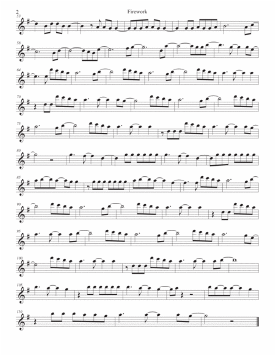 Firework Tenor Saxophone scores gallery preview page 2