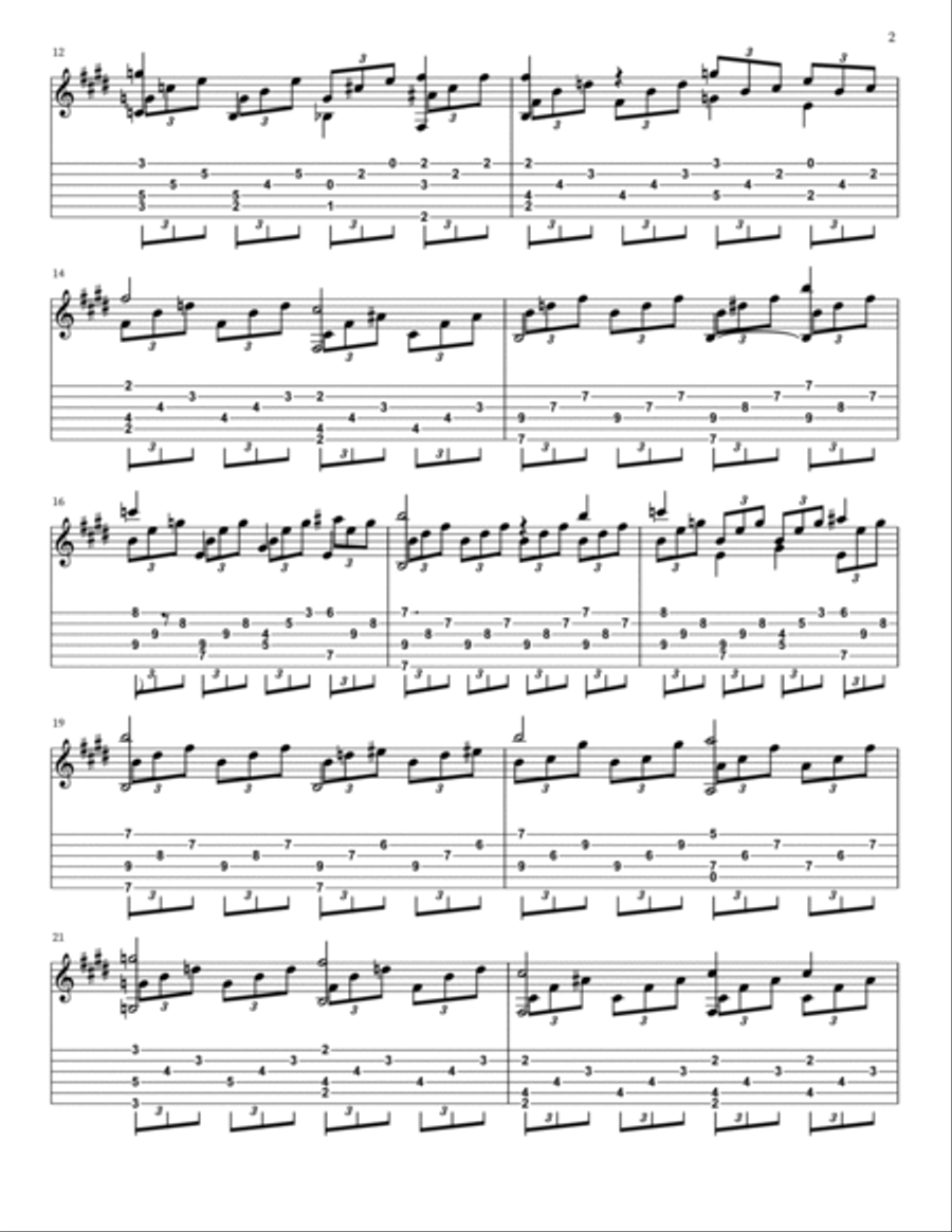Moonlight Sonata - Classical Guitar Acoustic Guitar scores gallery preview page 2