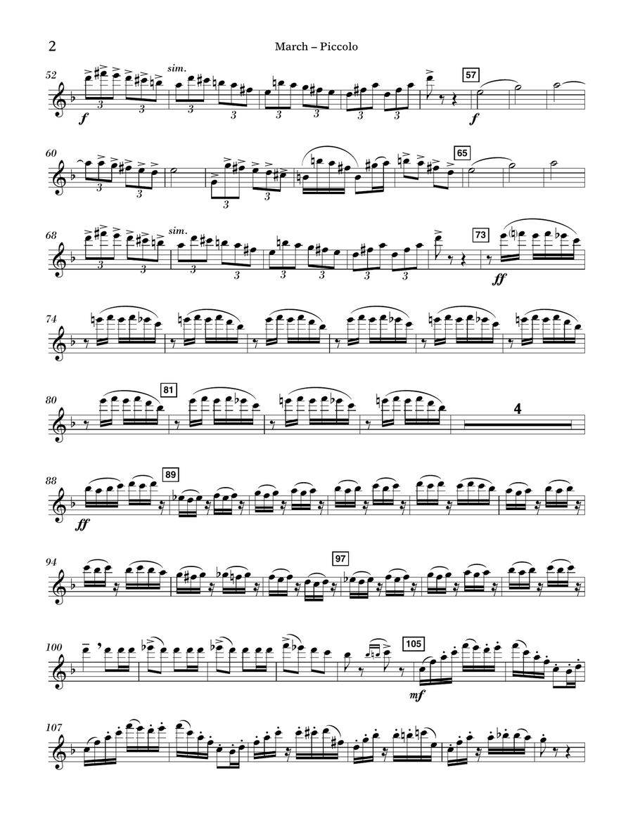 March from Suite for Variety Orchestra, No. 1 - Piccolo Concert Band scores gallery preview page 2