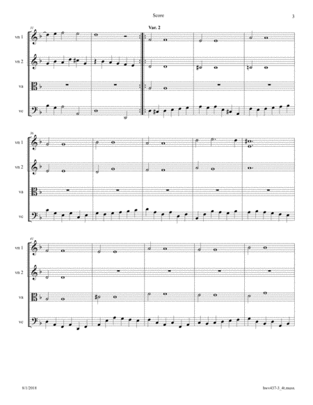 Handel: Suite No. 4 in D minor (HWV 437) - Sarabande; arranged for String Quartet image number null