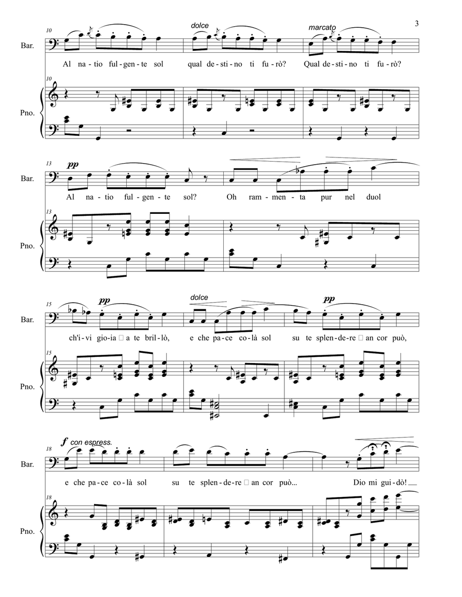 DI PROVENZA IL MAR, IL SUOL - G. Verdi - Arr. for Bariton and Piano Baritone Horn TC scores gallery preview page 3