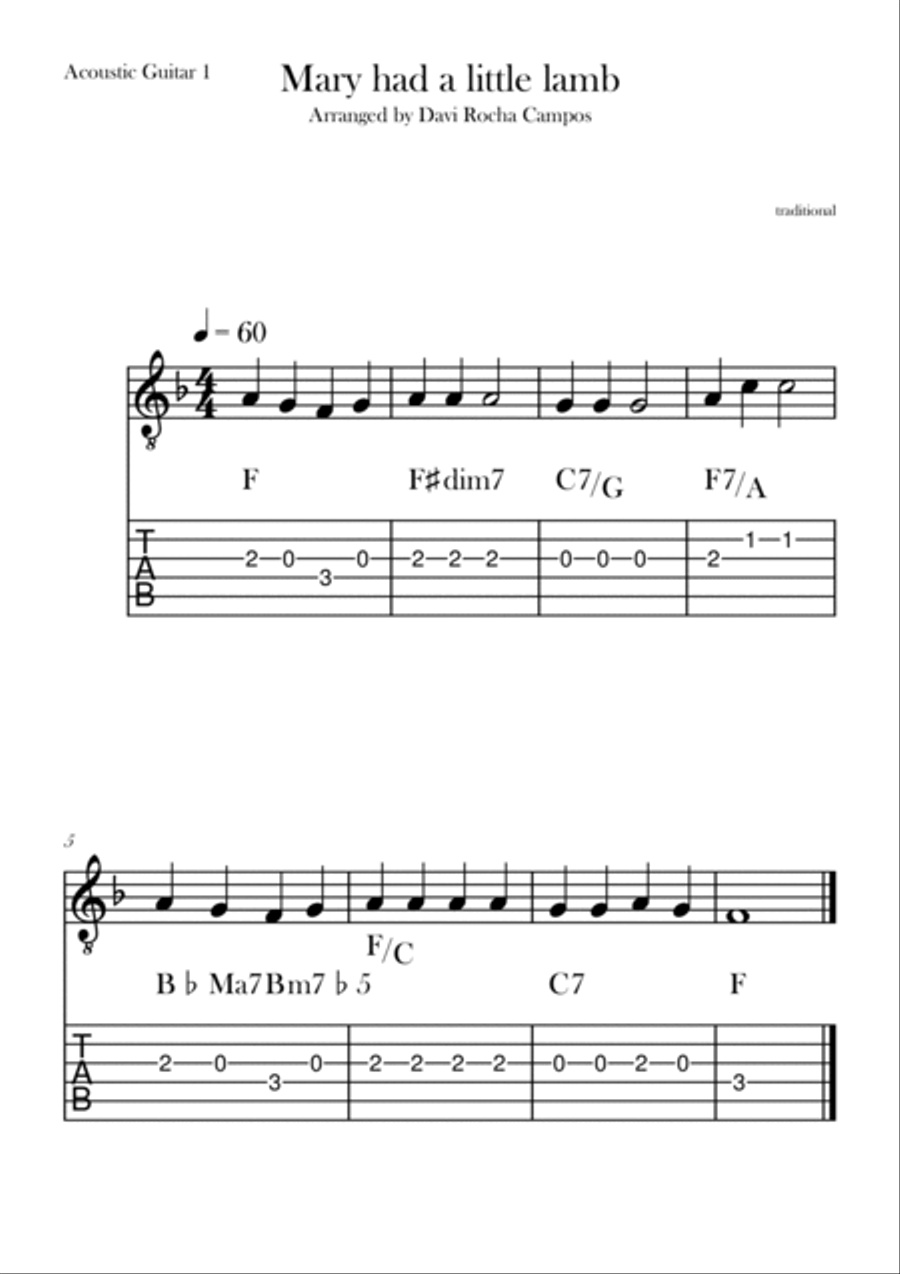 Mary had a little lamb Mary had a little lamb Chamber Music scores gallery preview page 2