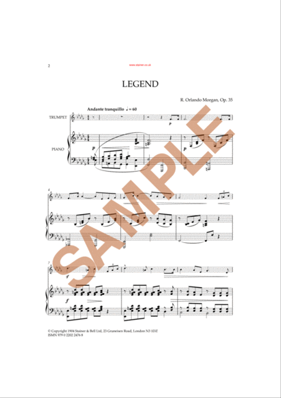 Legend for Trumpet & Piano Trumpet scores gallery preview page 2