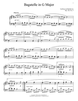 Bagatelle in G, Op. 126, No. 5