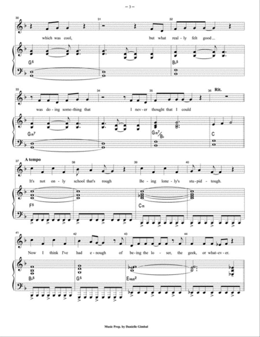 Loser Geek Whatever Piano, Vocal scores gallery preview page 3