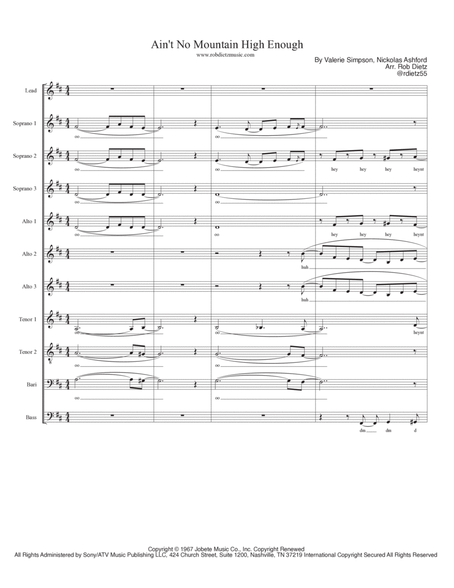 Ain't No Mountain High Enough Divisi scores gallery preview page 1
