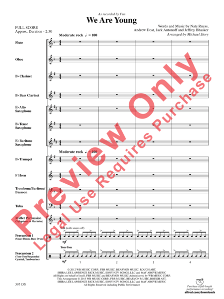 We Are Young We Are Young Concert Band scores gallery preview page 3