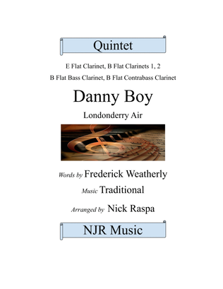 Danny Boy (Clarinet Quintet) Eb ,Bb(2), B. Cl. & Cb. Cl. (Full Set)