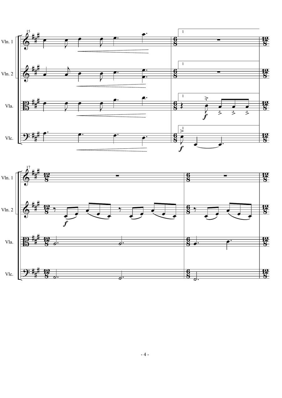 Somebody To Love String Quartet scores gallery preview page 4