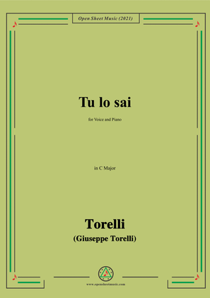Torelli-Tu lo sai,in C Major,for Voice and Piano