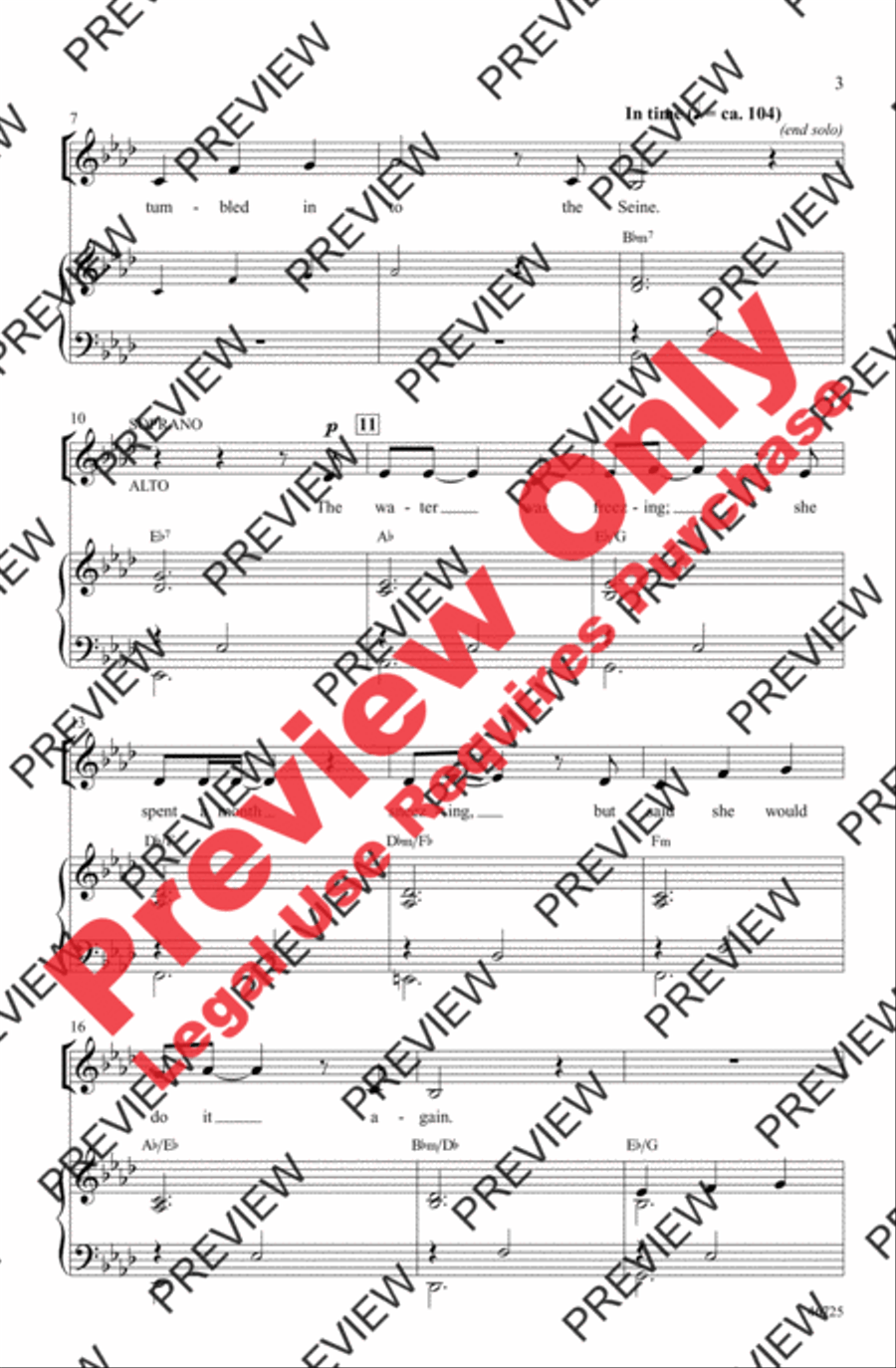 Audition (The Fools Who Dream) 4-Part scores gallery preview page 3