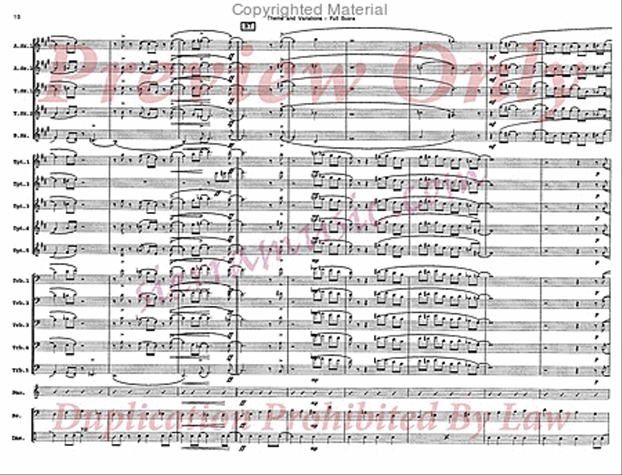 Theme And Variations Jazz Ensemble scores gallery preview page 11