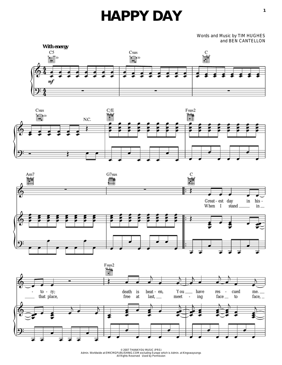 Happy Day Acoustic Guitar scores gallery preview page 1