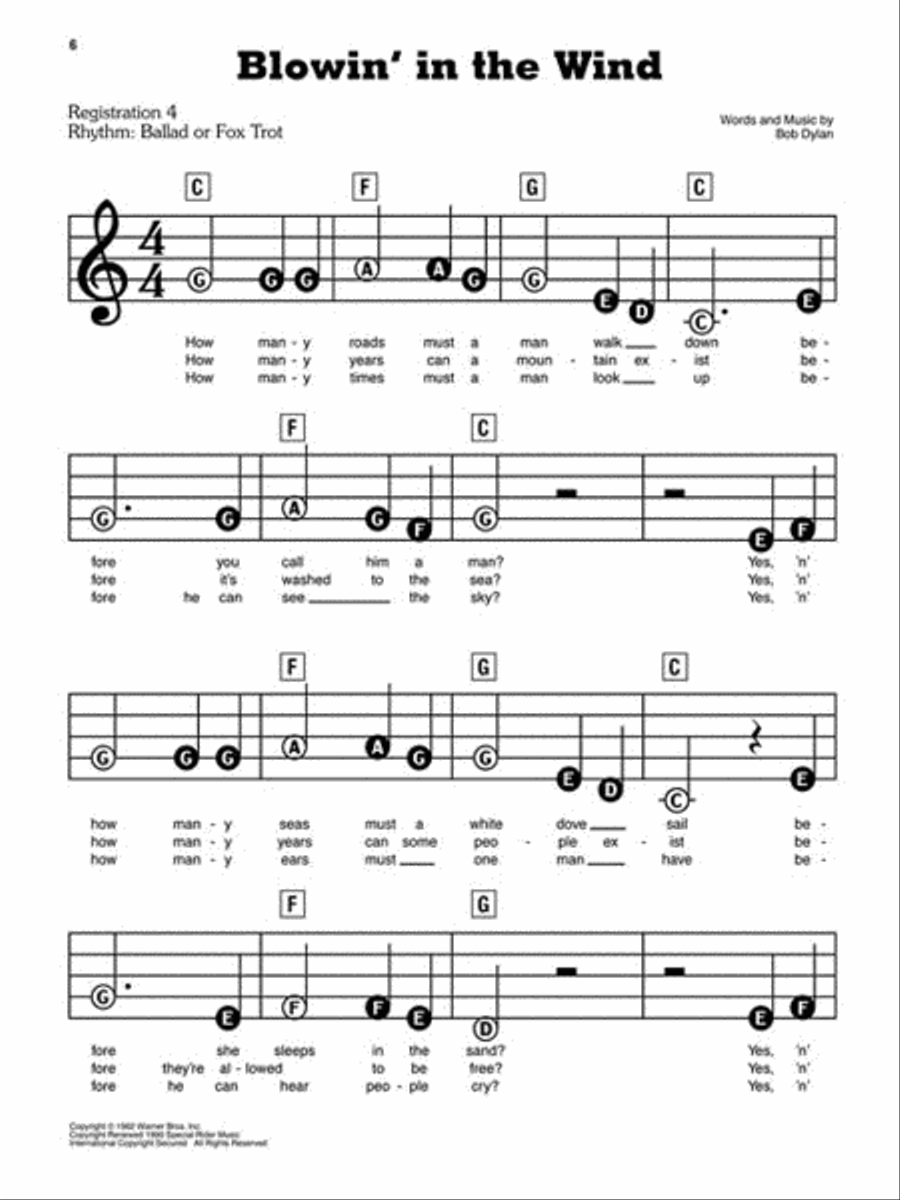 Bob Dylan Bob Dylan Electronic Keyboard scores gallery preview page 3