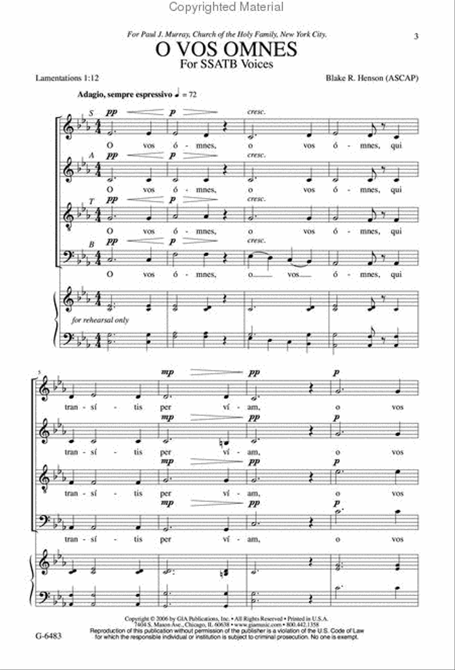 O Vos Omnes SSATB scores gallery preview page 2