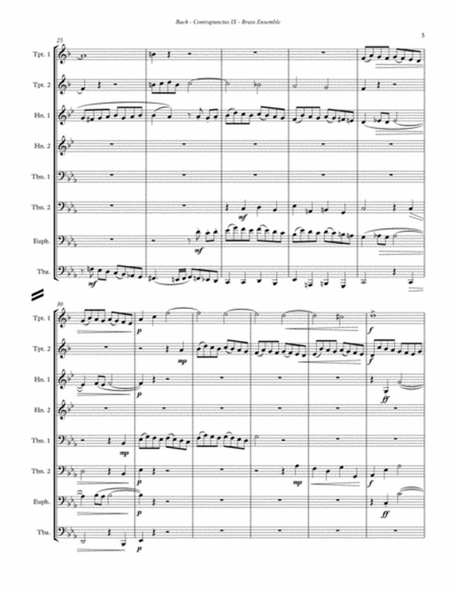 Contrapunctus IX (9) for 8-part Brass Ensemble