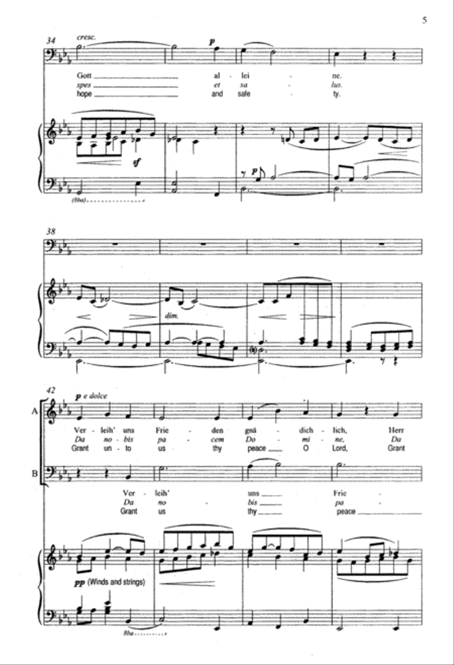 Verleih' uns Frieden (Grant Unto Us Thy Peace, O Lord) 4-Part scores gallery preview page 4