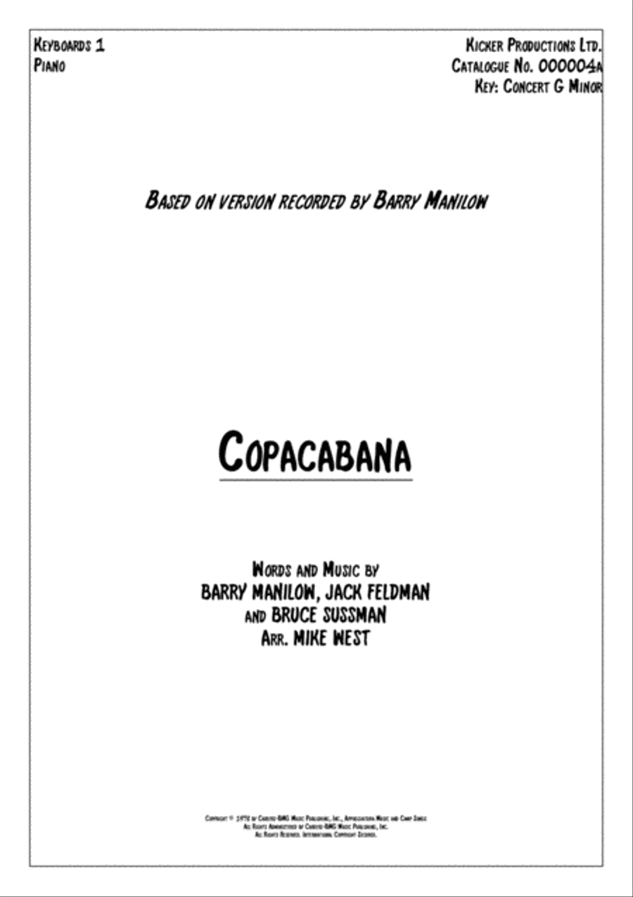 Copacabana (at The Copa) Small Ensemble scores gallery preview page 1