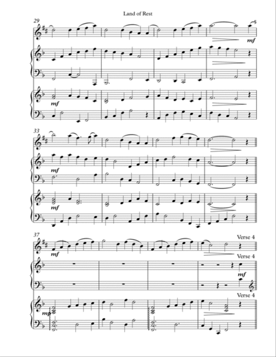 Land of Rest, Trio for Eb Alto Saxophone, Harp, Piano Alto Saxophone scores gallery preview page 5