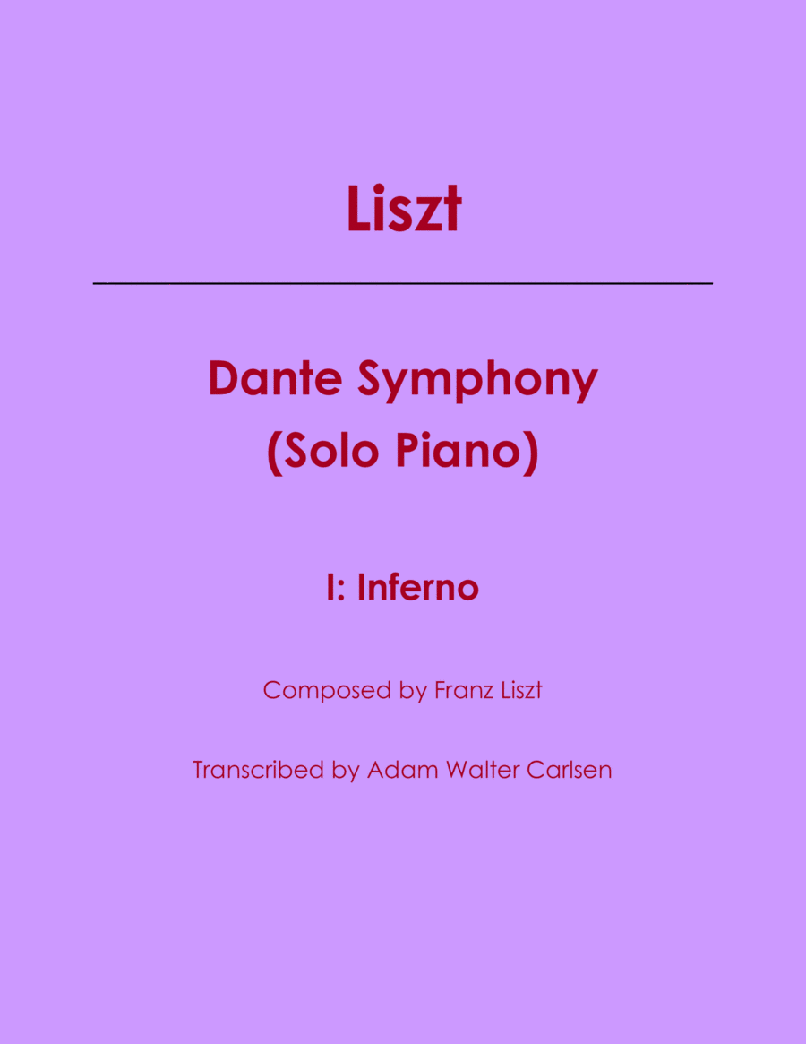 Liszt Inferno Dante Symphony Solo Piano image number null