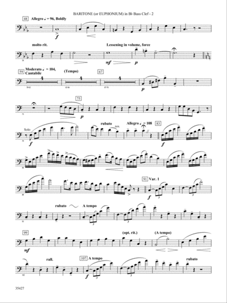 Fantasie Brillante: (World Part) B-flat Baritone B.C. Concert Band scores gallery preview page 2