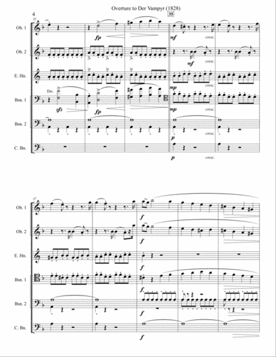 Overture to Der Vampyr (Double Reed Ensemble) Woodwind Ensemble scores gallery preview page 4