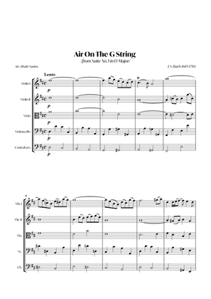 Book cover for Air On The G String (from Suite No.3 in D Major) (Bach) - String quintet