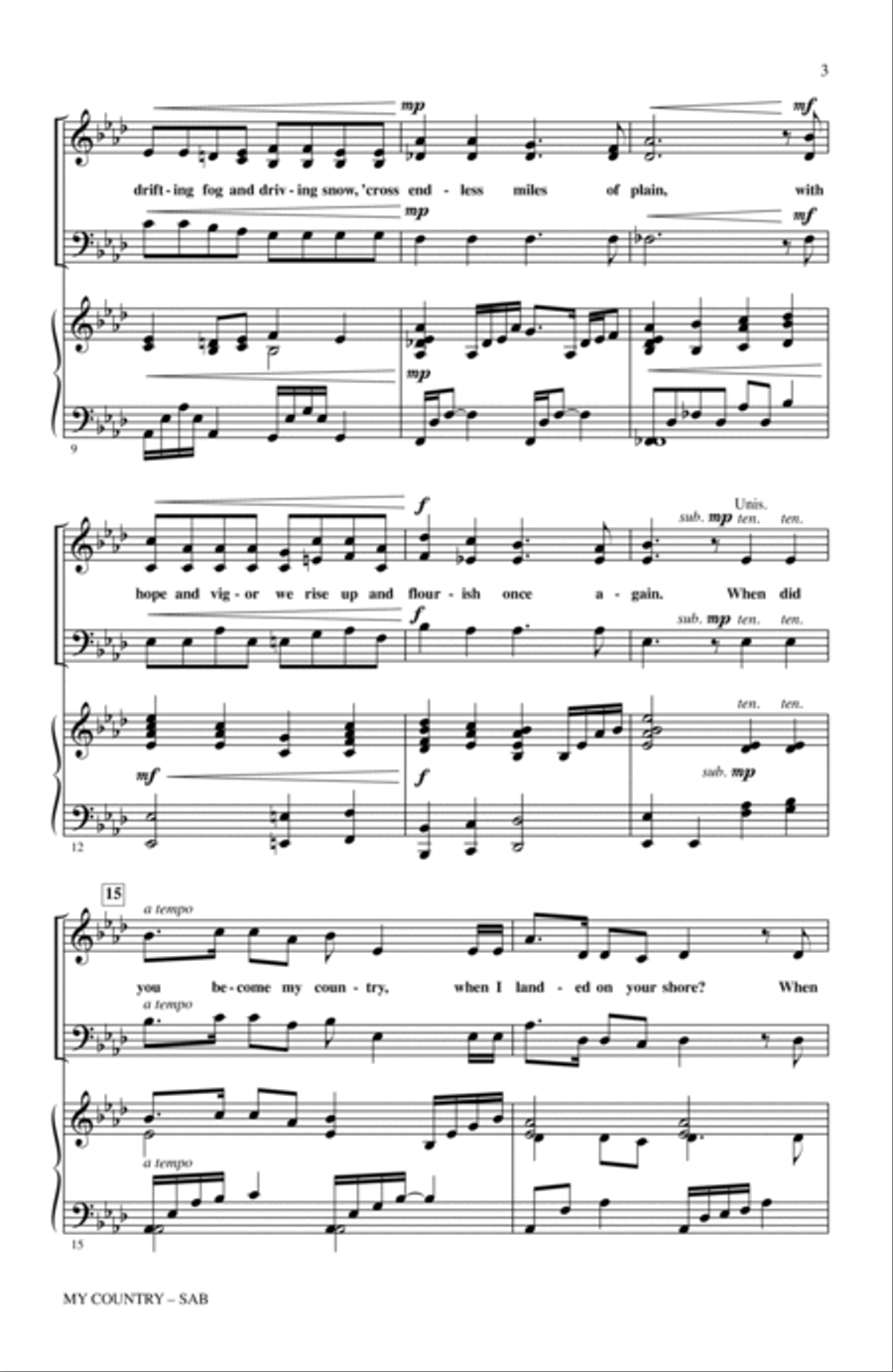 My Country 3-Part scores gallery preview page 2