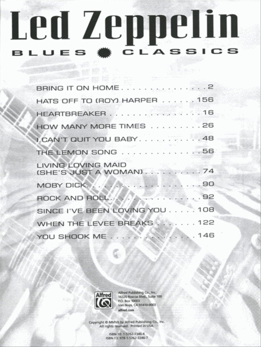 Led Zeppelin Blues Classics Electric Guitar scores gallery preview page 2