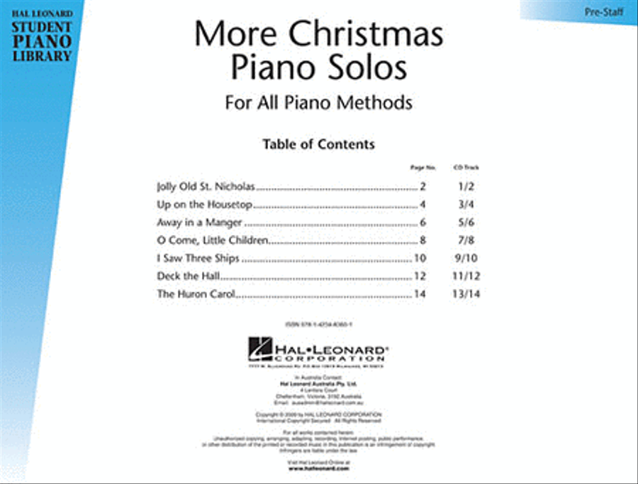 More Christmas Piano Solos – Prestaff Level Piano Method scores gallery preview page 2