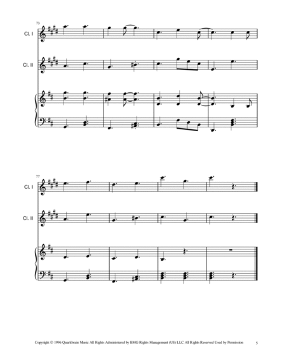 Spooky Scary Skeletons Clarinet Duet scores gallery preview page 5