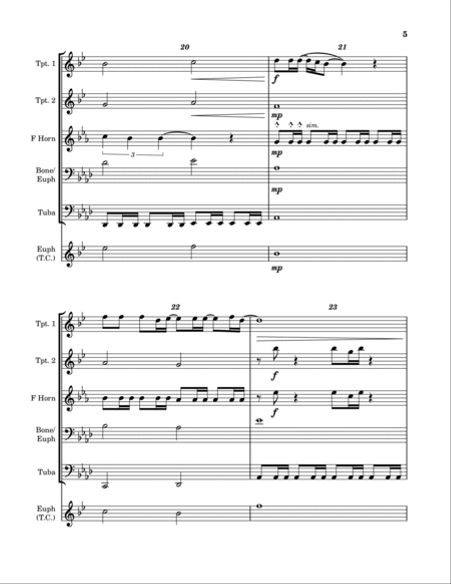 St. Elmo's Fire (man In Motion) Euphonium scores gallery preview page 5
