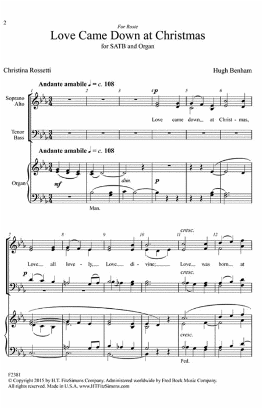 Love Came Down at Christmas 4-Part scores gallery preview page 2
