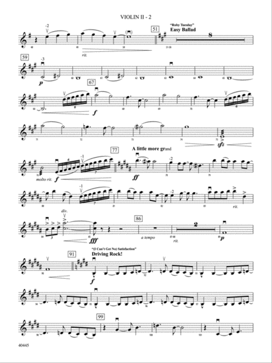 The Rolling Stones on Tour: 2nd Violin String Orchestra scores gallery preview page 2