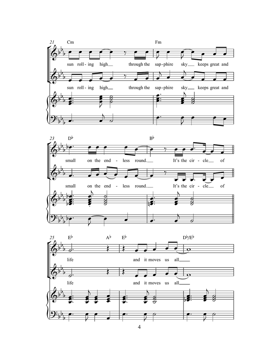 Circle Of Life (from The Lion King) (arr. Rick Hein) 2-Part scores gallery preview page 4