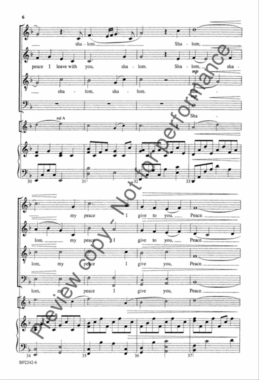Shalom (SATB) 4-Part scores gallery preview page 7