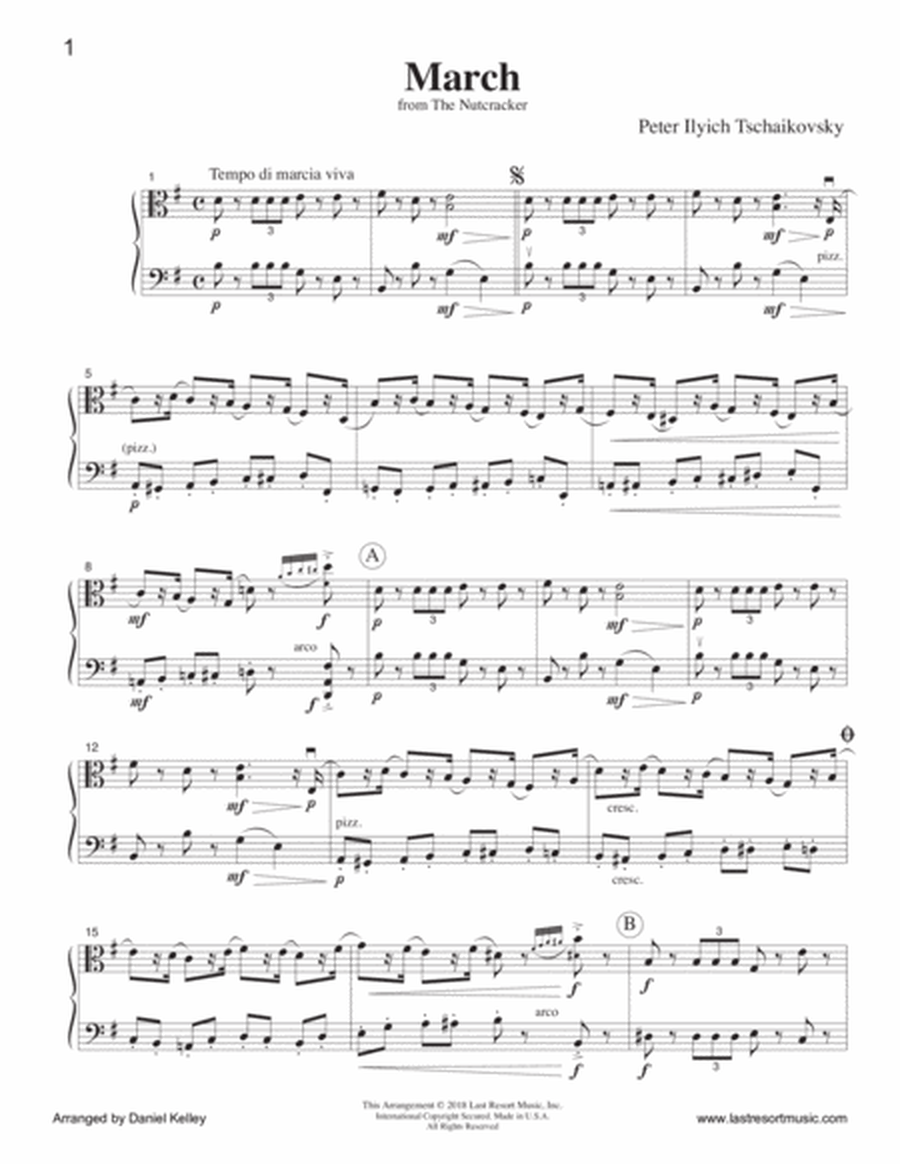 March from the Nutcracker - Duet - for Viola & Cello (or Bassoon) - Music for Two