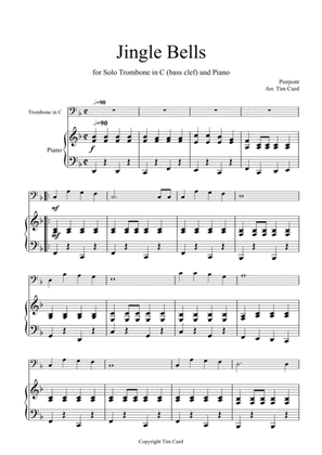 Jingle Bells for Solo Trombone in C (bass clef) and Piano