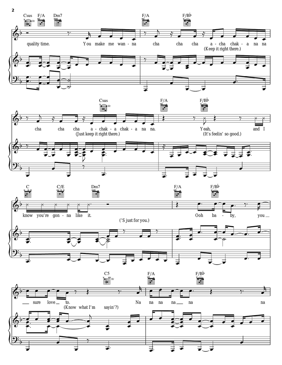 Twork It Out Piano, Vocal, Guitar scores gallery preview page 2