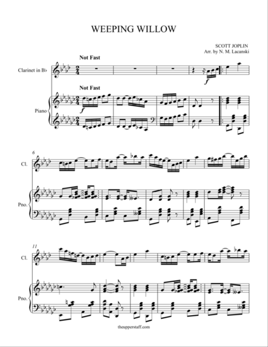 Weeping Willow Clarinet Solo scores gallery preview page 1