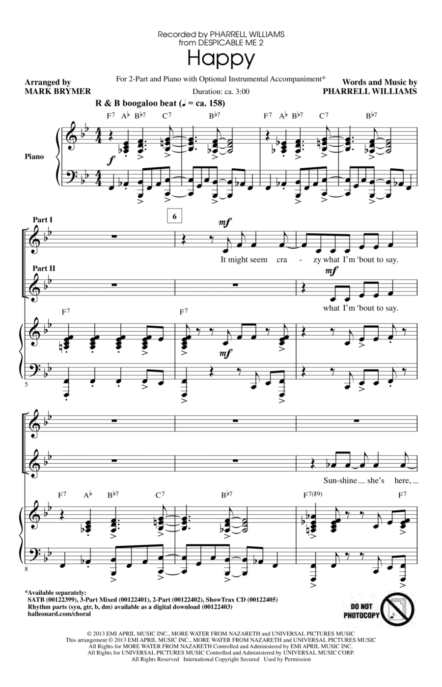 Happy 2-Part scores gallery preview page 1