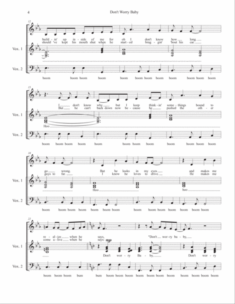 Don't Worry Baby 4-Part scores gallery preview page 4