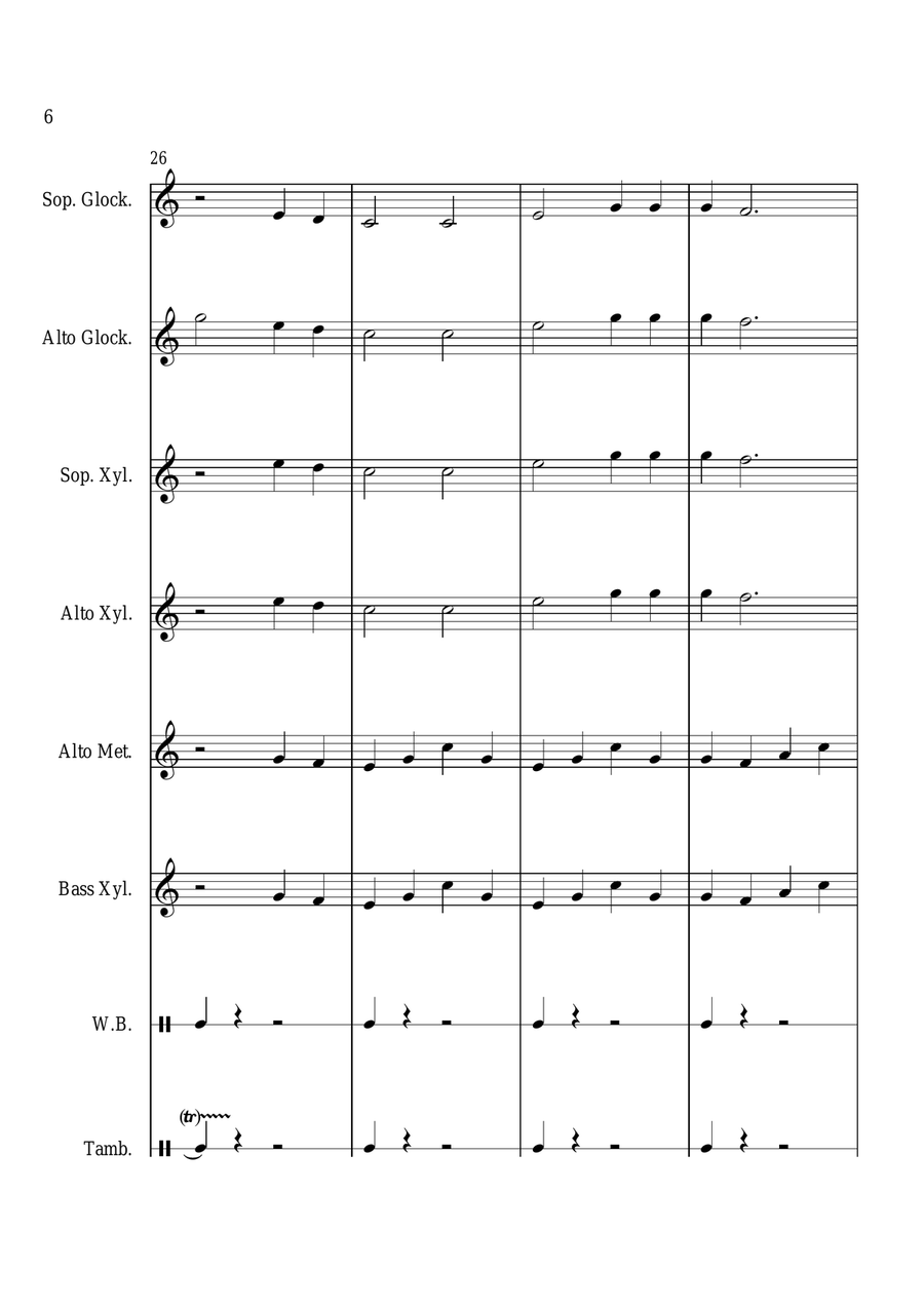 When The Saints Go Marching In - For Orff Ensemble Percussion Ensemble scores gallery preview page 6