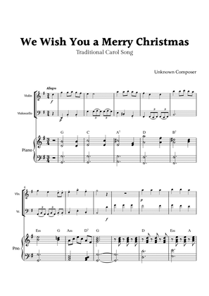 We Wish you a Merry Christmas for Piano Trio with Chords