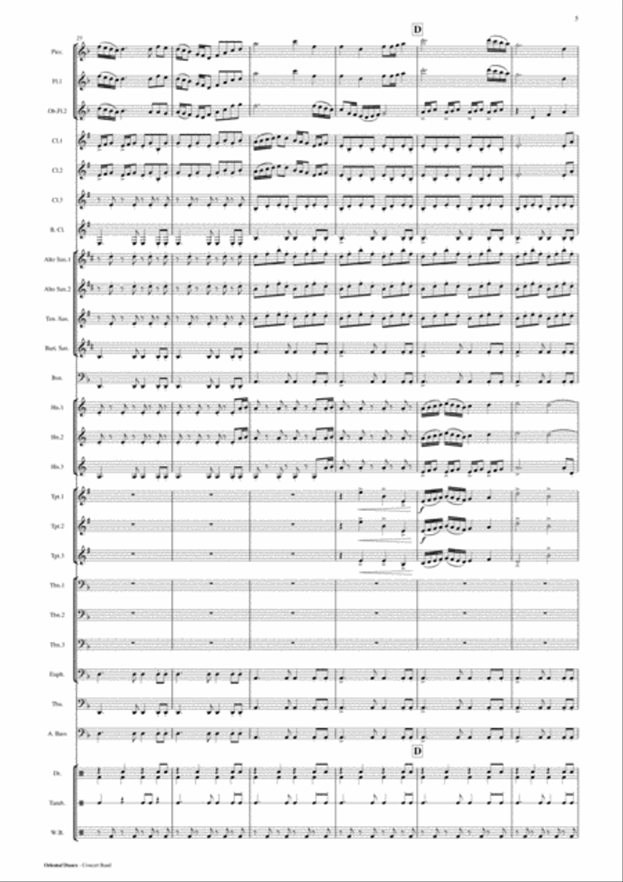 Oriental Dance - Concert Band Score and Parts PDF Concert Band scores gallery preview page 6