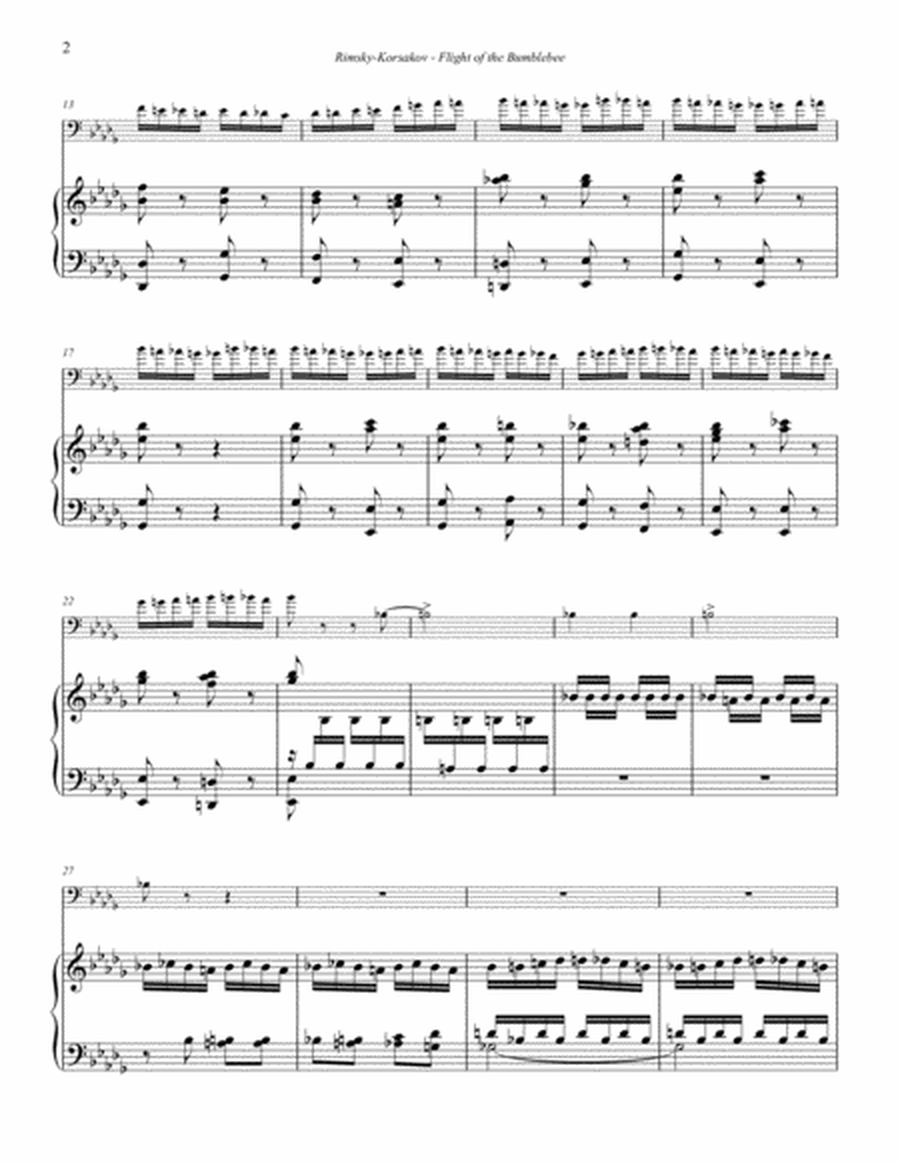 Flight of the Bumblebee for Euphonium and Piano image number null