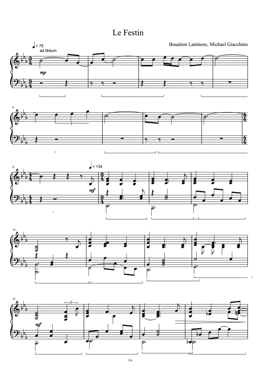 Le Festin Piano Solo scores gallery preview page 1